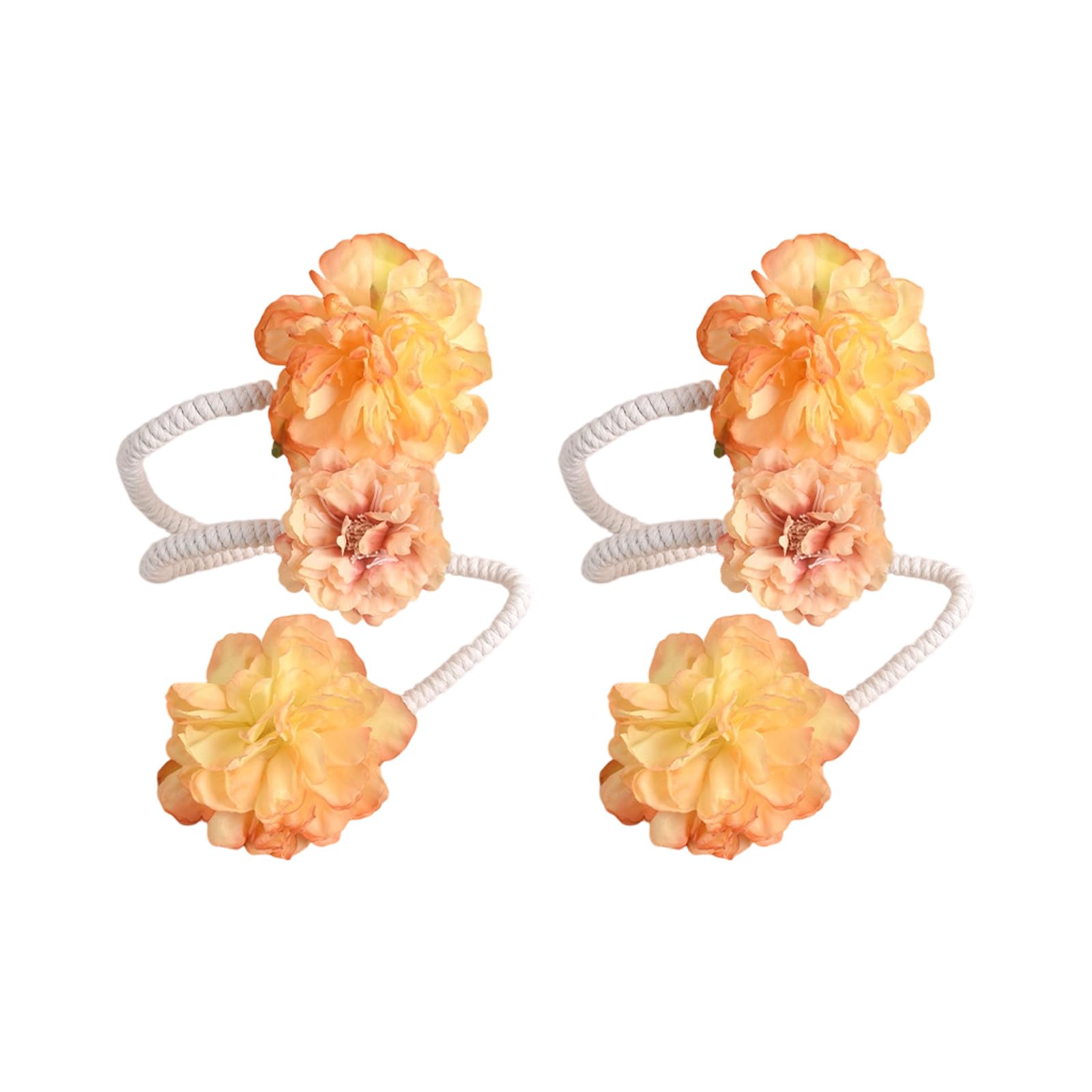 Mekalero 2Pieces Soft Sheer Curtain Tiebacks with Delicate Flower Shape Multipurpose Curtain Rope Suitable for Decorating Modern Tie Backs