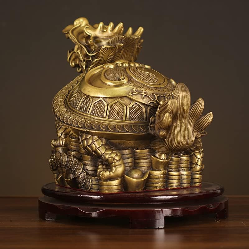 龙龟摆件 纯铜招财八卦龙龟龙头龟铜制金钱母子龟客厅办公室(1PCS 7号金钱八卦龟)