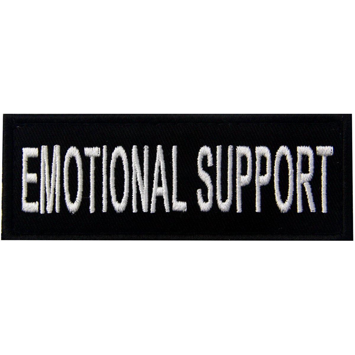 Embtao Black Emotional Support Service Animal Vests/Harnesses Emblem Embroidered Fastener Hook & Loop Patch, 4 X 1.5 Inch