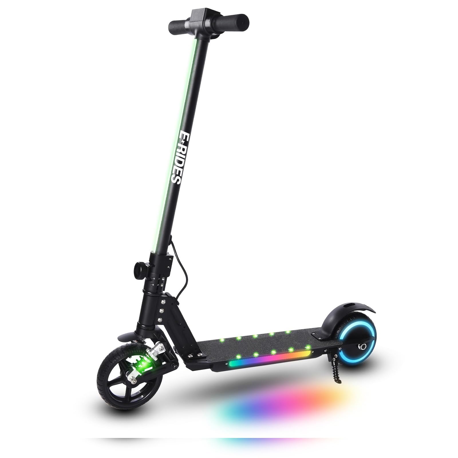 E-RIDES Electric Scooter,6.5'' Foldable Electric Scooters,Colorful Lights Kids Electric Scooters Max 8Mph,3-5 Miles of Range,Electric Scooter Kids LED Display
