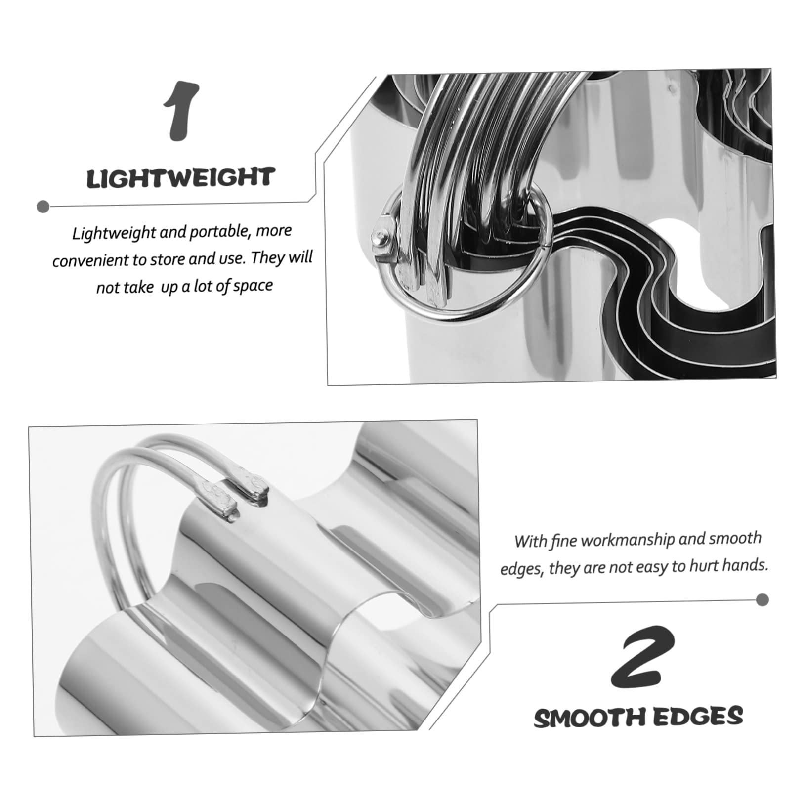 MAGICLULU 5 Sätze 5-teiliges Set Mousse-ringe Keks Plätzchen Bausatz Backen Küchenmaschiene Kochgeschirr Edelstahlformen Ausstechform Cartoon-ausstecher Rostfreier Stahl Silver 5 Stück * 5