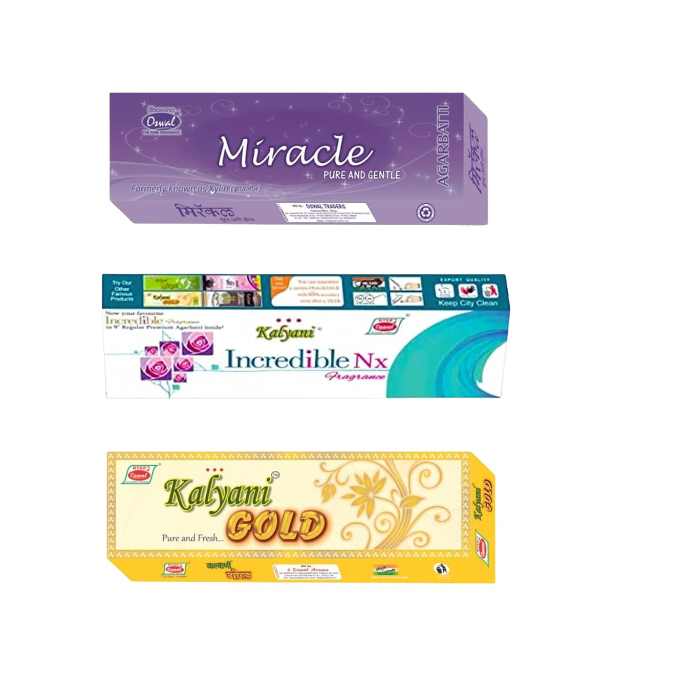 OSWAL Kalyani Incredible NX | OSWAL Kalyani Gold | OSWAL Kalyani MiraclePremium Incense Sticks Pack of 3 (100GM Each) Most Wanted-image-31