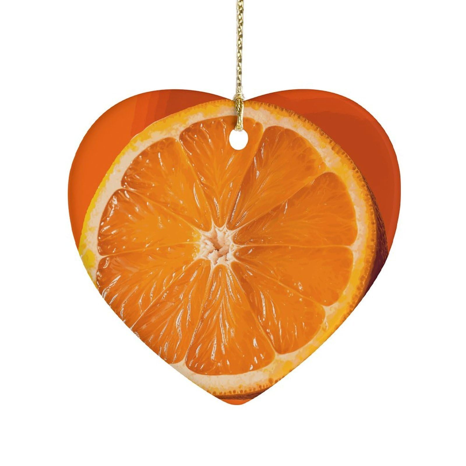 Fekiloot Style Orange Slice Ceramic Ornament Home Decor Keepsake