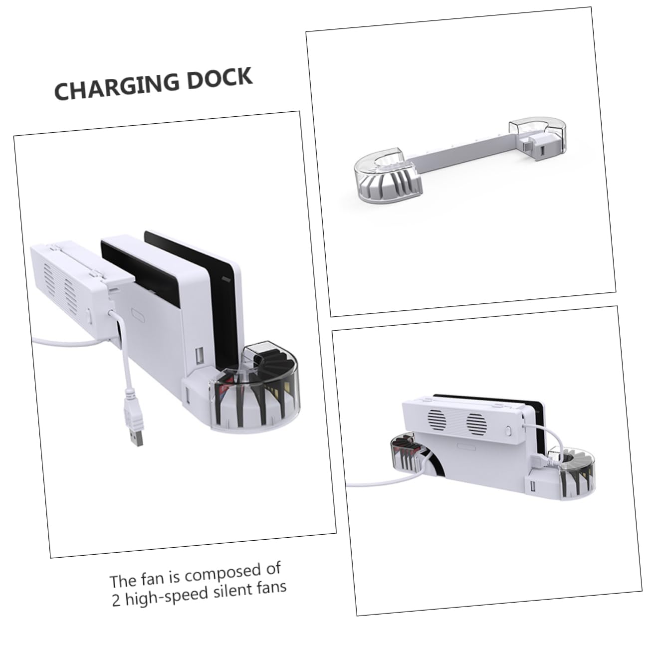 1 Set Dock Carica e Raffreddamento Compatibile con Switch Oled Stazione Carica per Controller per Schede