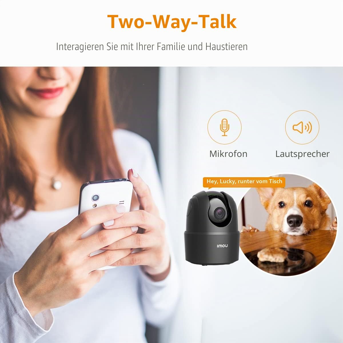 Imou 360 Grad WiFi Überwachungskamera Schwarz, 1080P Full HD, Domo Kamera, Nachtsicht, Privatsphäre-Modus, Kamera, Alexa Google Assistant, Bewegungserkennung & Menschenerkennung, 2-Wege-Audio