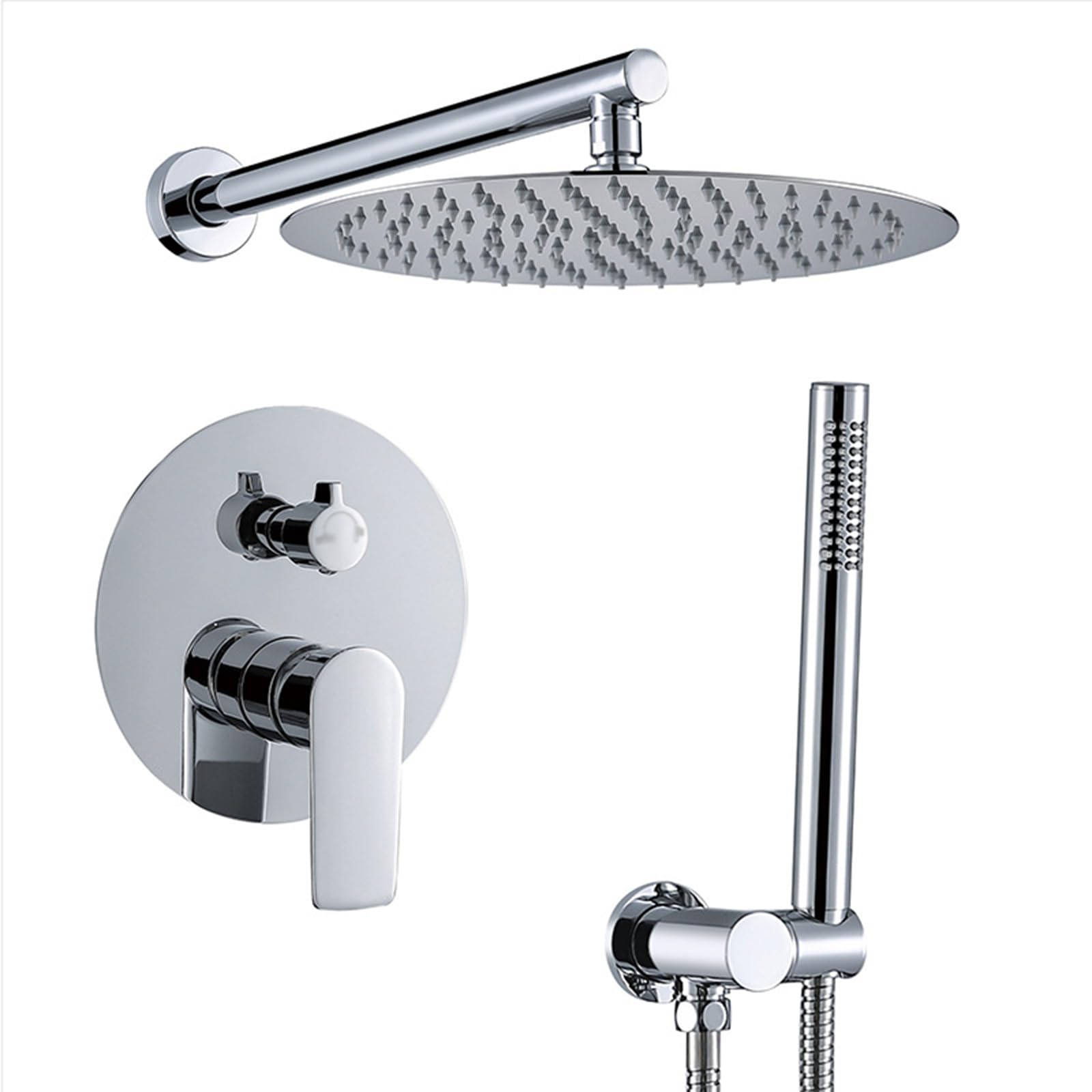 Ensembles de douche pour salle de bain encastrés à 2 fonctions et mitigeur chrome chaud froid