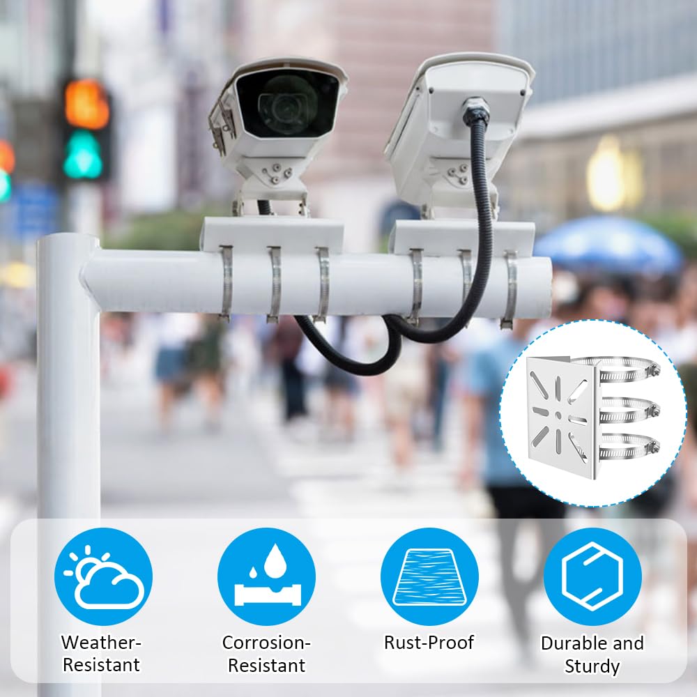 WiTi Supporto per telecamera di sorveglianza esterno, supporto palo con giunto a sfera 1/4, facile installazione batteria Wi-Fi WiTi Supporto per telecamera di sorveglianza esterno, supporto palo con giunto a sfera 1/4, facile installazione batteria Wi-Fi
