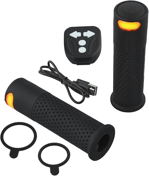 Opatiny Lenkergriffe für Elektroroller mit Blinker, 135 mm, Silikon/ABS, für Xiaomi M365 Pro 1S Pro 2 Mi3, 1 Paar, Schwarz/Grau - 1