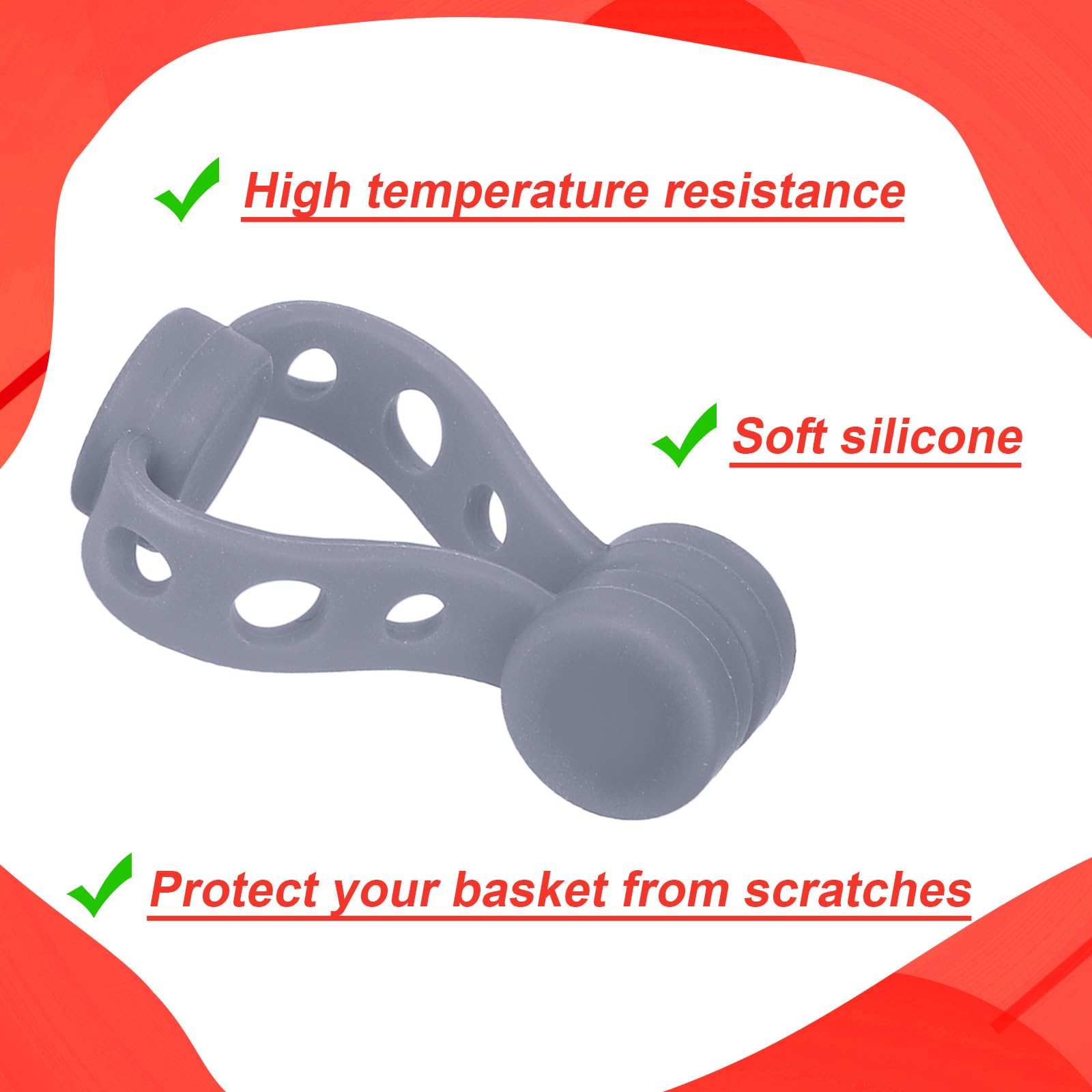 Dussdote Siliconen Magnetische Clips - Set Van 4 - Voor Bakpapier In De Airfryer Houdt Stevig Vast Hittebestendig Voorkomt Aanbranden Van Het Papier Werkt Met Alle Airfryers Rood