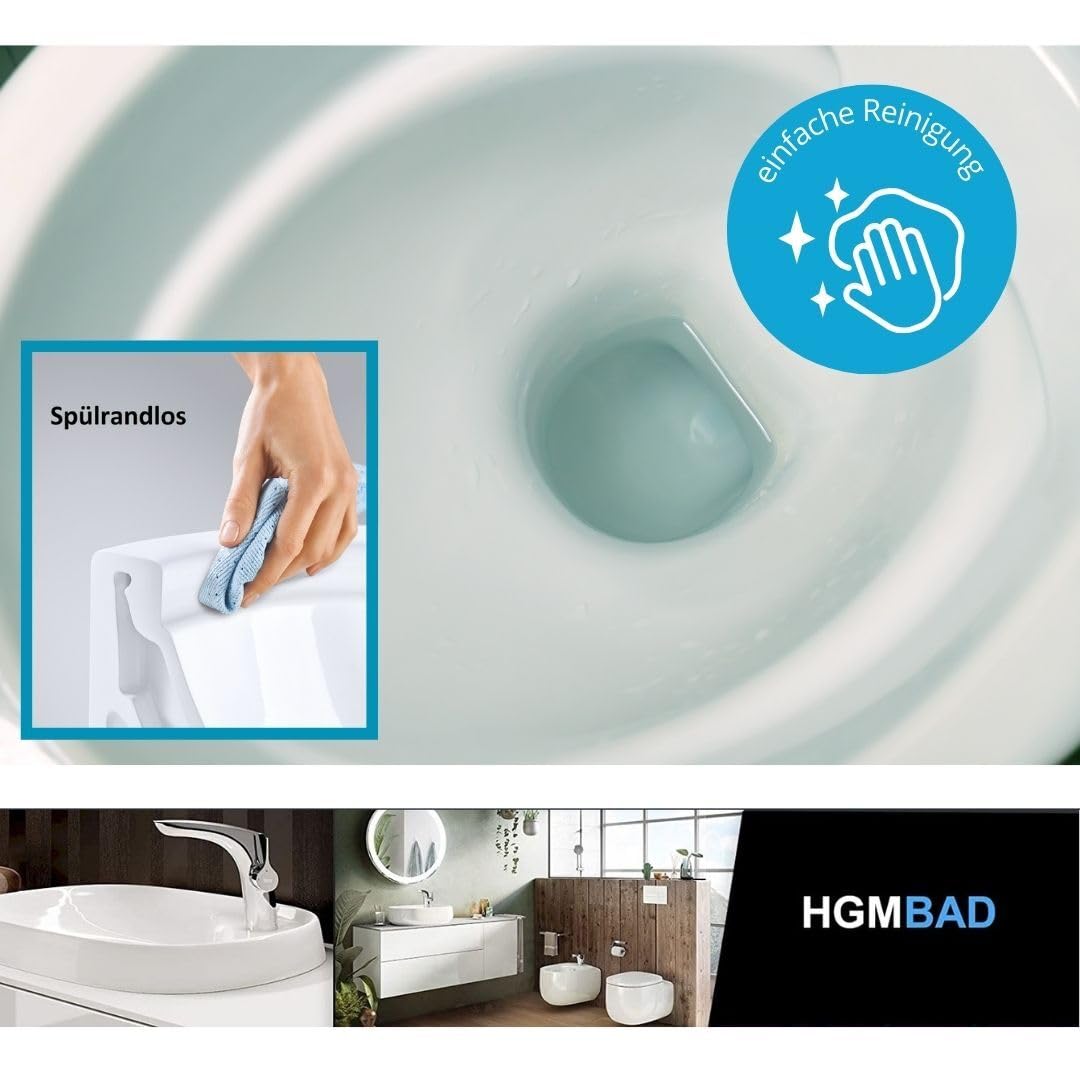 Vorwandelement Spülkasten HGMBAD WC spülrandlos Drückerplatte WC-Sitz Komplettset