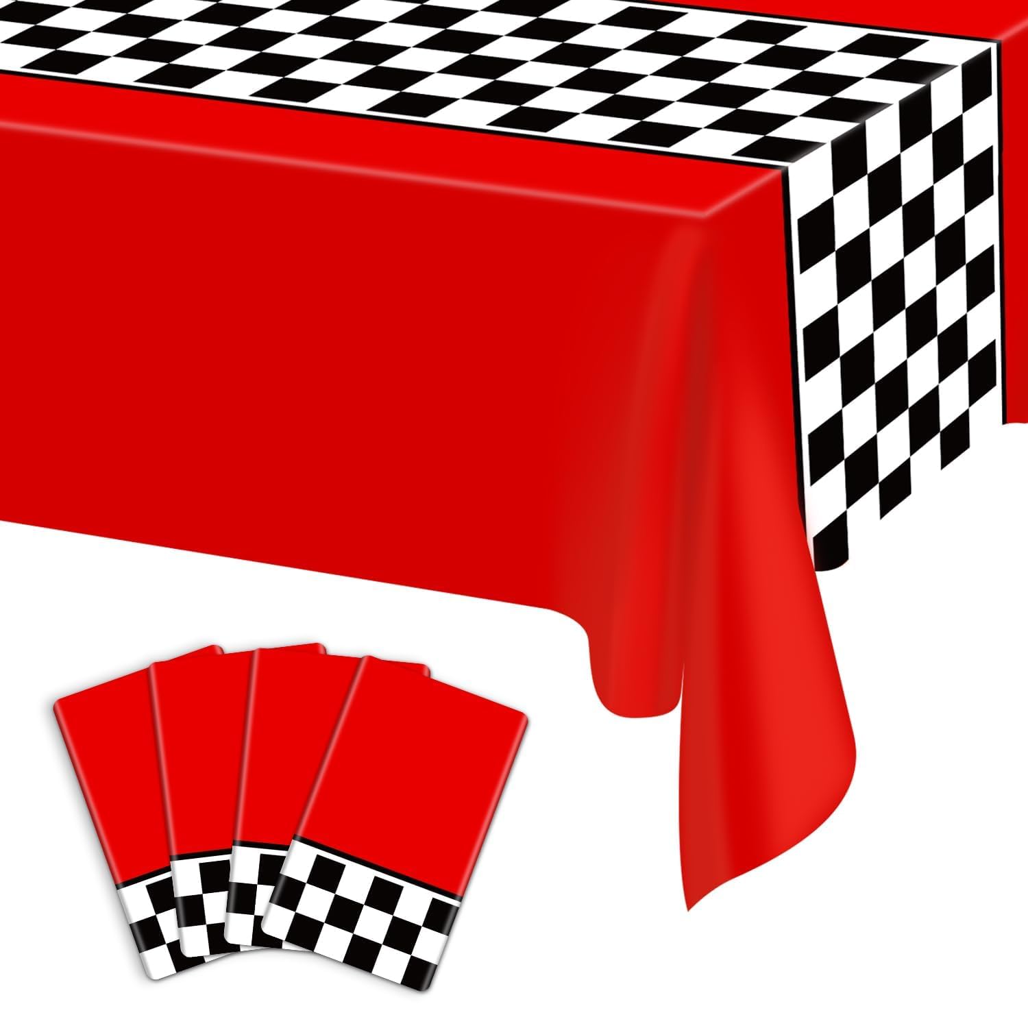 HEIPINIUYE Tovaglioli Di Carta A Scacchi Bianchi E Neri 50 Pezzi - 3 Veli 33x33cm, Perfetti Per Feste A Tema Racing