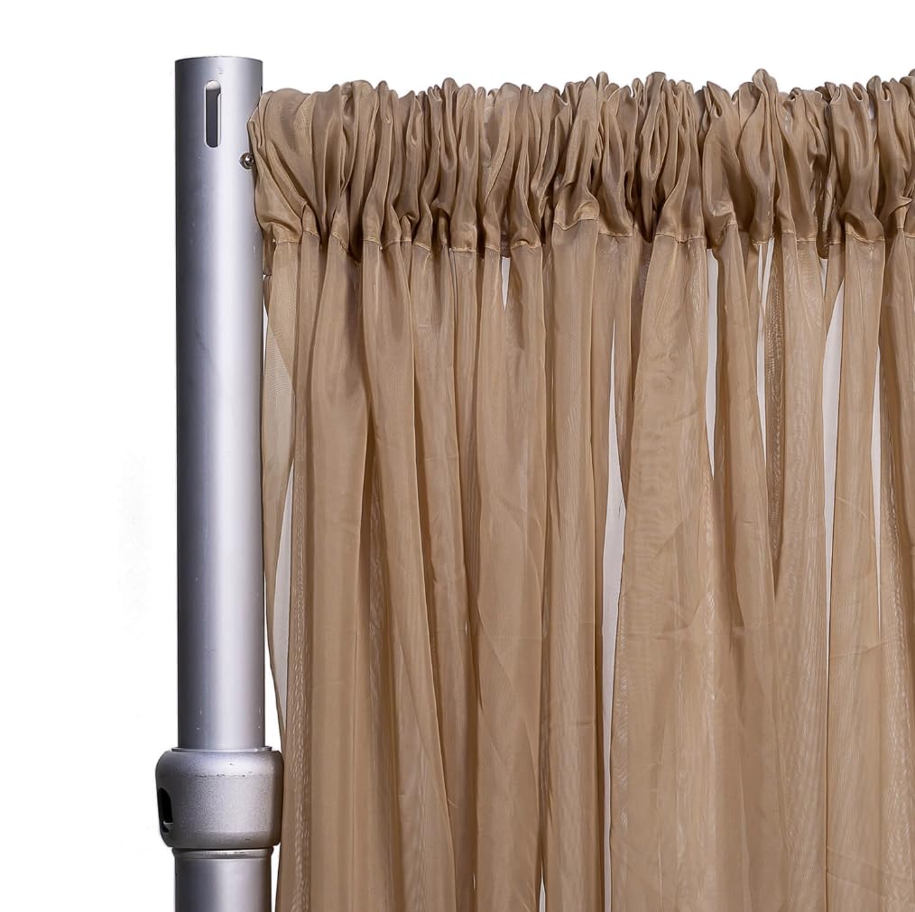 Megachest Wedding Voile Fabric 58 Inches Wide DIY Material (Taupe, 10 Meters Long) — image 1