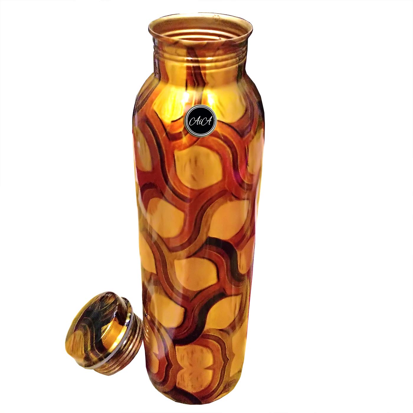 AIAIndia Pure Copper Digital Printed Design Water Bottle, Capacity 1000 ML