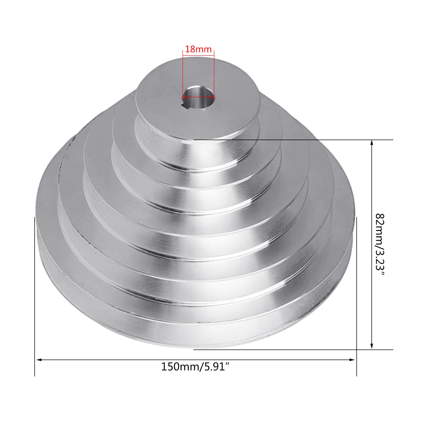 Aluminium A Typ 5-Pagode Riemenscheibe 150 Mm Außendurchmesser 14 Bis 28 Bohrung Für V Förmige Timinggürtel Pagodenscheibe Rad