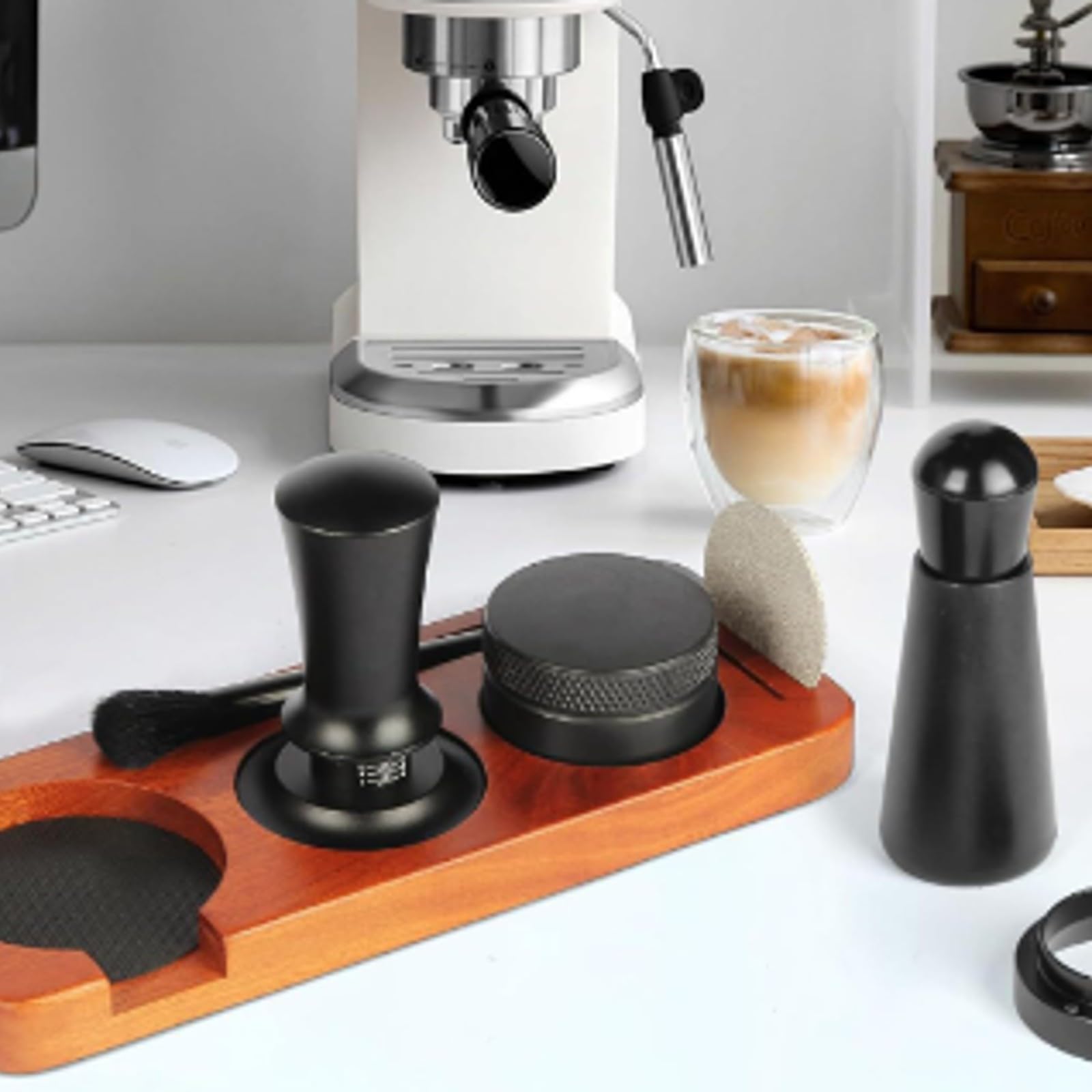 Filtro per Caffè Organizzato Accessorio Impugnatura Ergonomica, Anello Dosatore, Compatto, per Caffetteria, 58MM
