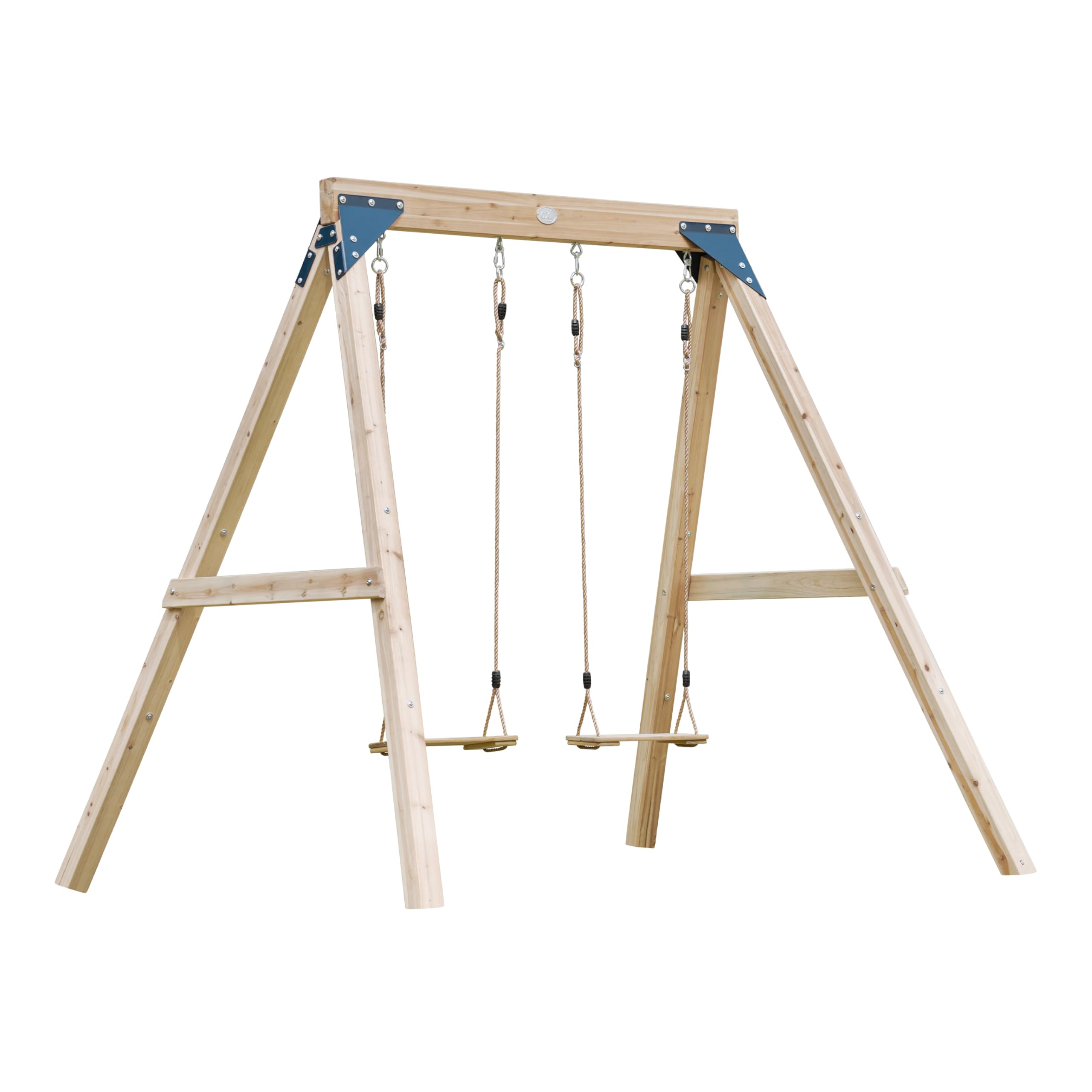 AXI Yuna Balançoire Double en Bois Marron FSC - Portique Autoportante avec 2 Sièges - Garantie 10 Ans