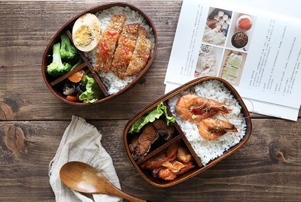 Boîte à bento traditionnelle de style japonais en bois naturel, boîte à déjeuner, boîte à fruits, sandwich, boîte à sushi pour voyage, école, camping A01