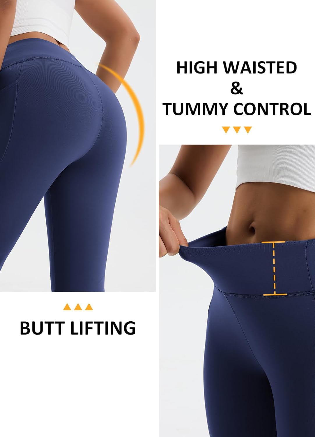 Women's Fleece Lined Pants Straight Leg Yoga Leggings Winter Warm Flare Pants with Pockets Water Resistant - Image 6