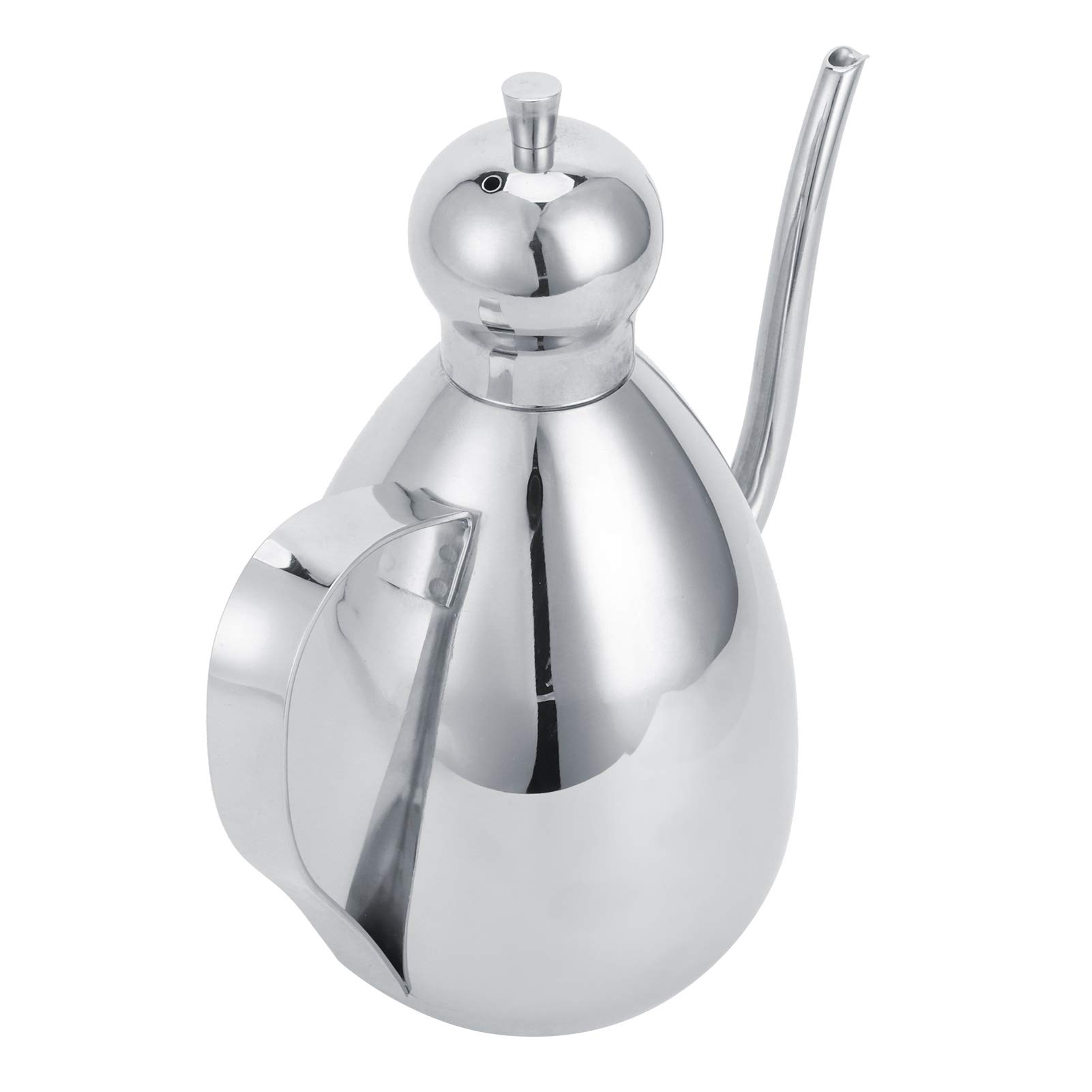 Botella dispensadora de aceite de oliva de alta calidad de 1 litro, dispensador de aceite y vinagre pulido con espejo de acero inoxidable con cubierta de plástico para cocina, ideal para aderezos de