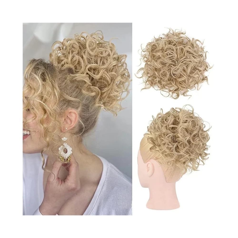 Panino per Capelli disordinato Chignon spettinato for Donna, Sintetico, con Coulisse e Coda di Cavallo, Chignon Raccolto Parrucchino a Coda di Cavallo per l'uso Quotidiano(18-22)