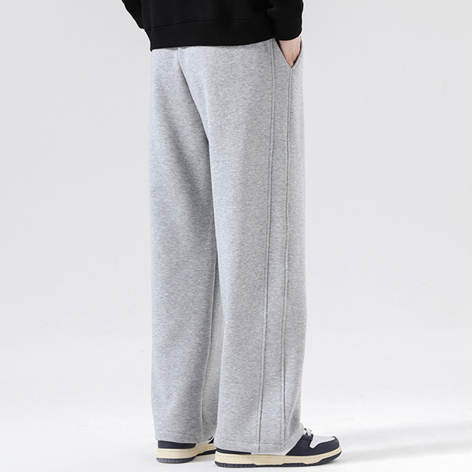 SHAGGA Pantaloni della tuta da uomo a gamba dritta, orlo senza polsini, vestibilità ampia, pantaloni da jogging con tasche per corsa e allenamento