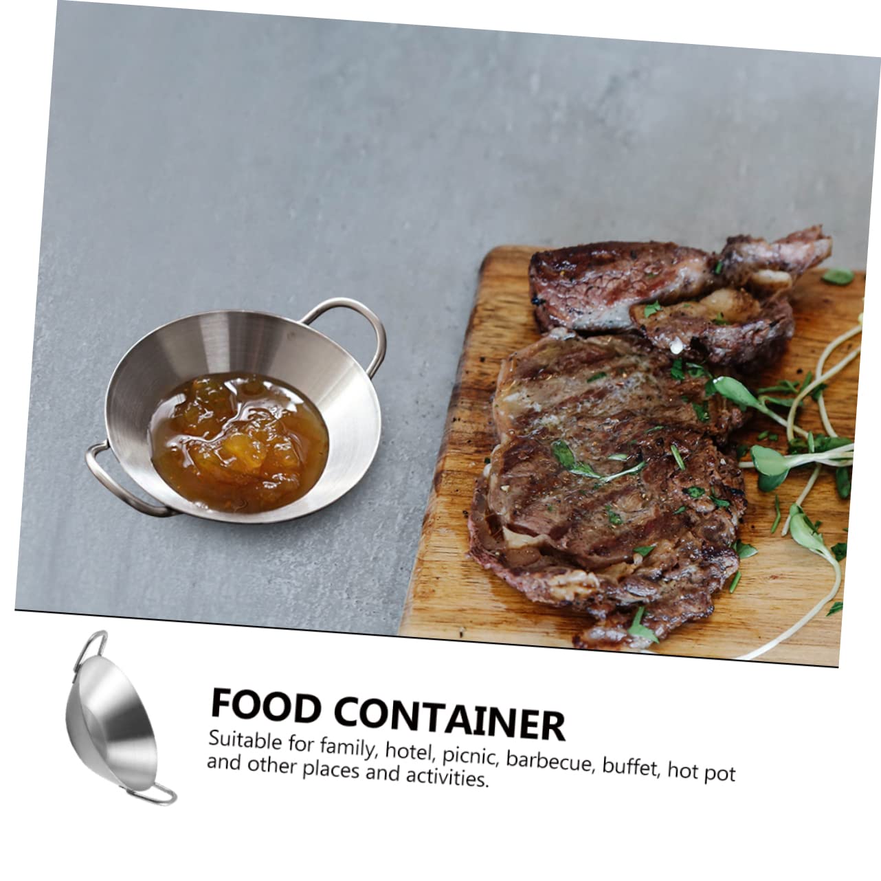 ABOOFAN Stainless Steel Flavor Seasoning Plate Stainless Steel Relish Dish with Handle for Korean Side Dishes Condiments and Sauces for Home Kitchen Parties