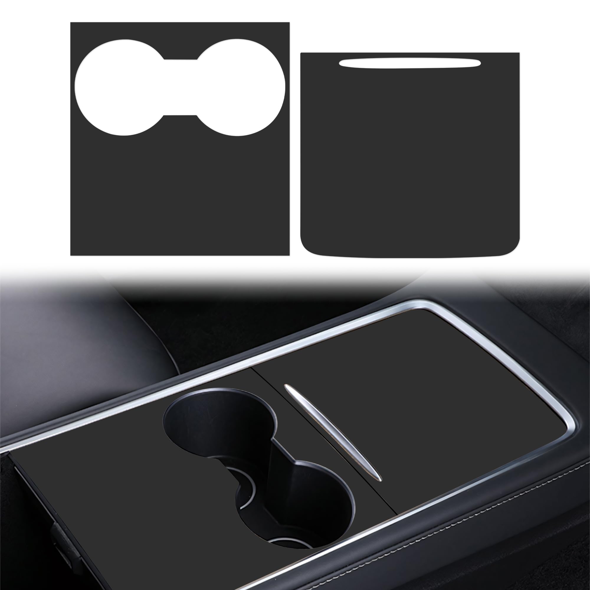 Photo 1 of ernica Center Console Wrap Matte Black for Tesla Model 3/Y 2021-2025,Console Cover for Tesla Interior Decor Accessories(Not for M3 Highland/My Juniper)