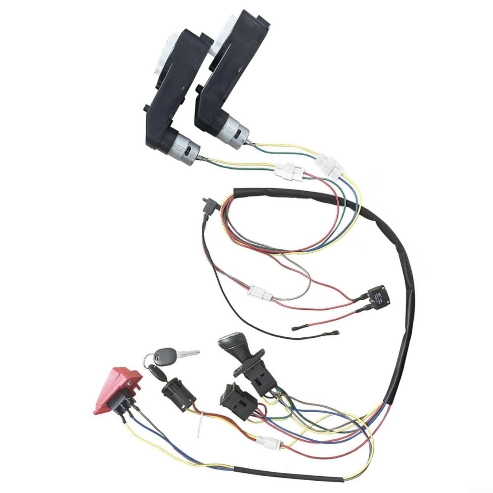 Kompletter Reparatur- Und Bausatz Mit 24V Kabelbaum Für Ferngesteuerte Kinder Elektroautos, Bestehend Aus Diversen Funktionsschaltern Und Zwei RS550 Getriebemotoren, Für Ideal Für Eigenbau, Umbau Oder