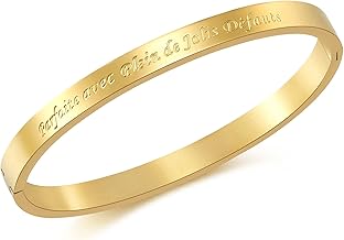 Fine Stainless Steel Bracelets Message Bracelet for Women Friendship Inspiration Gold Bangle Bracelet for Best Friend…