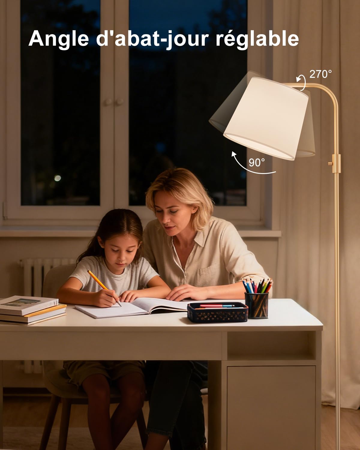 DUSKTEC Lampadaire arqué RGB connecté, contrôle App, Compatible avec Alexa