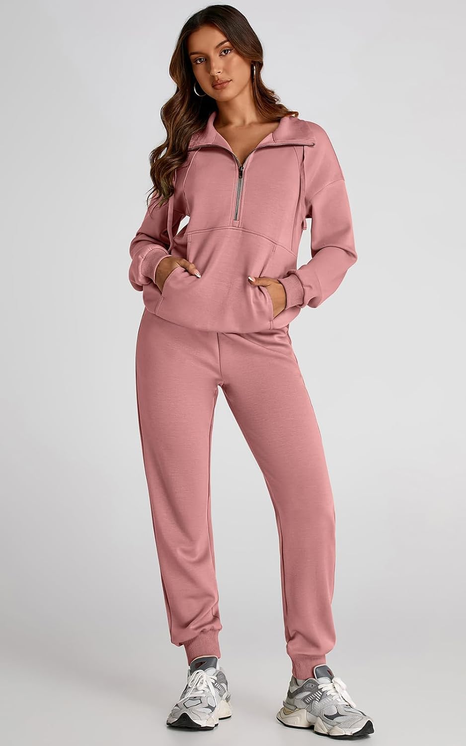 PRETTYGARDEN Long Sleeve Half Zip Sweatsuits Women 2 Piece Outfit Spring Casual Sweatshirt Sweatpants Lounge Set Tracksuit - Image 7