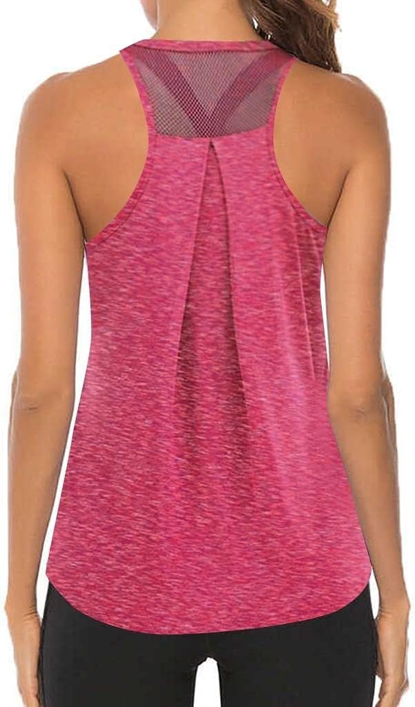 Workout Clothes for Women Sets,Womens Mesh Racerback Workout Tops Loose Fit Mesh Yoga Shirts Gym Clothes Tanks