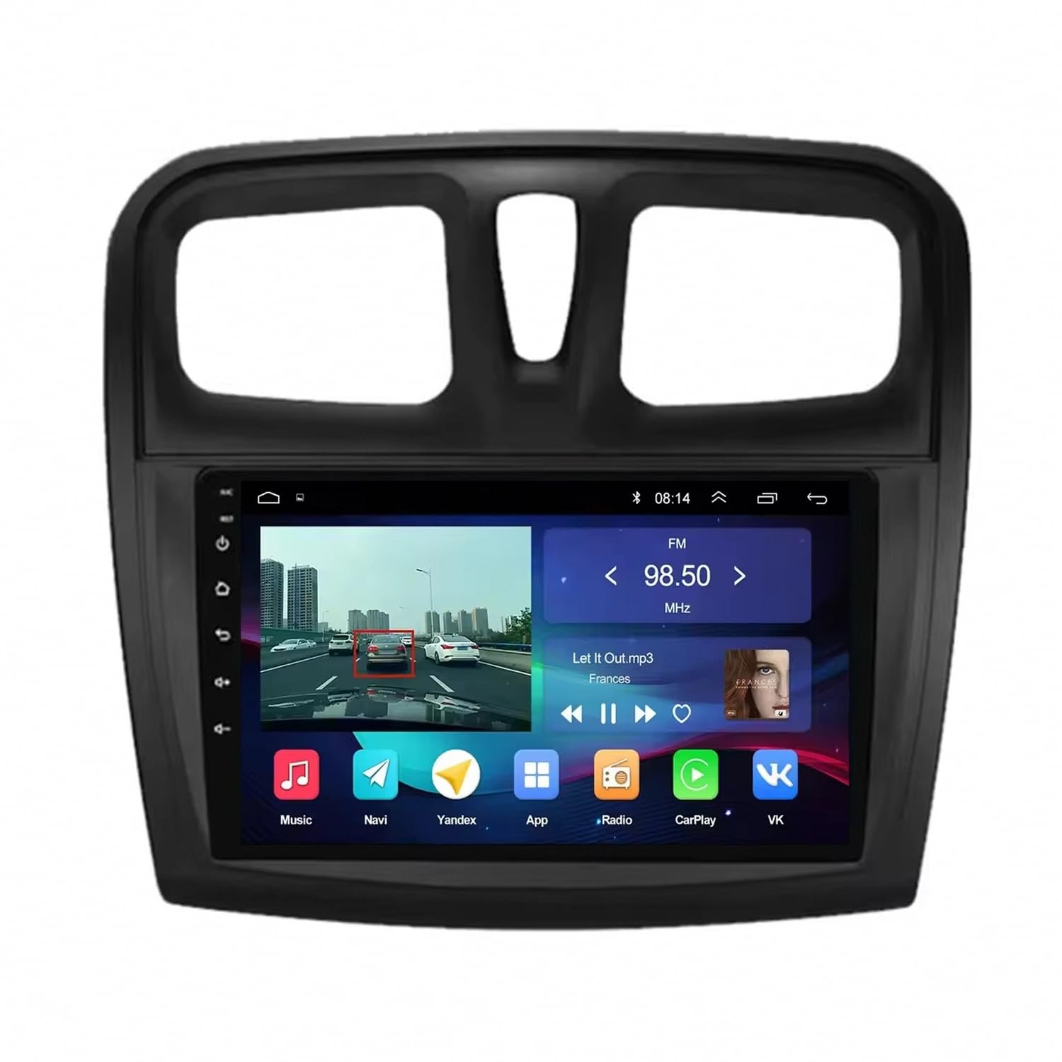 Autoradio 2 Din Bluetooth per Renault Logan 2 2012-2019 Wireless Carplay Android Auto Stereo Auto Bluetooth Ips con Pantalla Táctil con Gps, 8 Nucleo 6G+128G