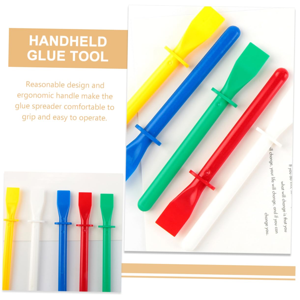 Lurrose 4 Set Set Di Strumenti Per Colla in Pelle Di Colla Adesivo Spargitore Colore Tessuto Bastoni Mestiere Precisione Kit Glue Stick Spargir Materiale Pp 10 Pezzi*4