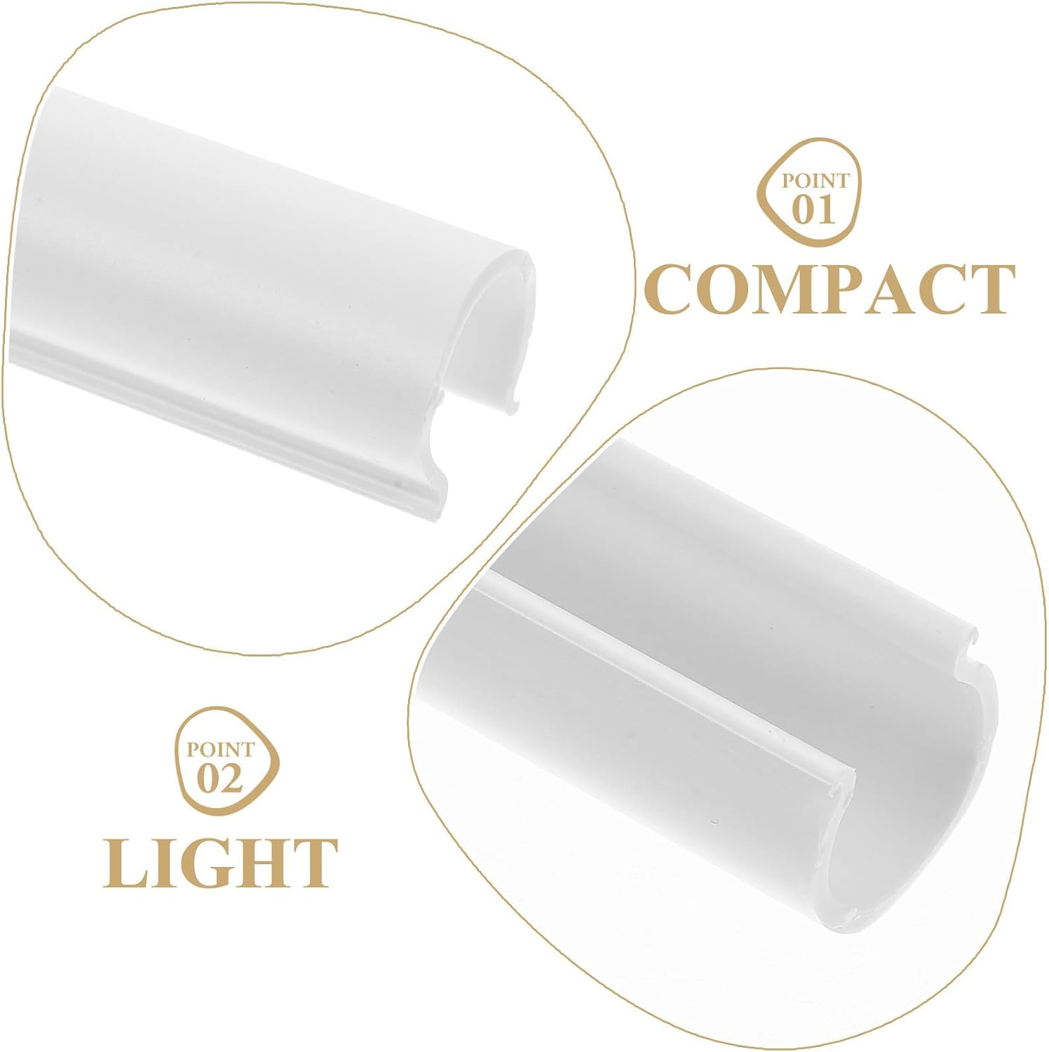 20pcs Plastic Clips for Greenhouse Netting and Pvc Conduit Clamp, 12.7mm Abs Snap Lock Garden Clips for Plant Support and Building Strap Fastening