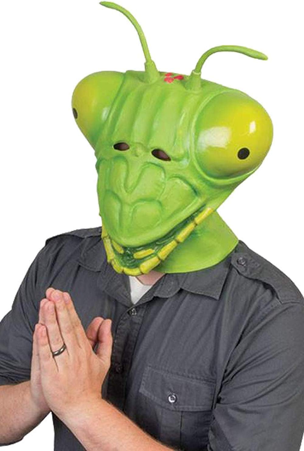 Adult Mantis Mask Cosplay Props Animal Latex Full Head Mask Green
