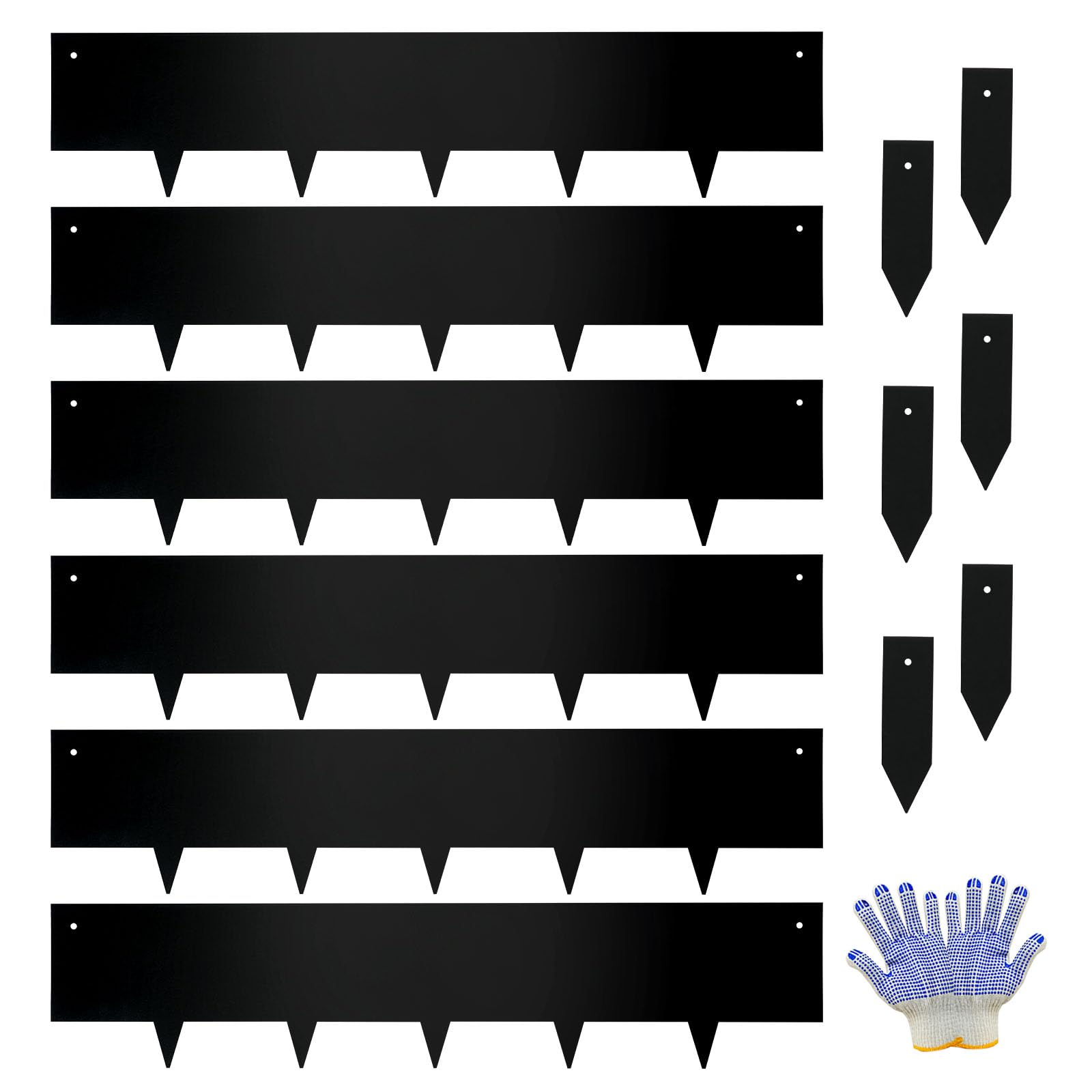 Steel Landscape Edging - 40" LX 8" H Metal Garden Edging - Landscape Lawn Edging - 20FT Total 6 Pcs - No-Dig Hammer Heavy Duty Metal Edging Bendable