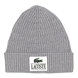 Revers siglé Lacoste Mixte Rb1783 bonnet, Argent Chine, Taille unique EU