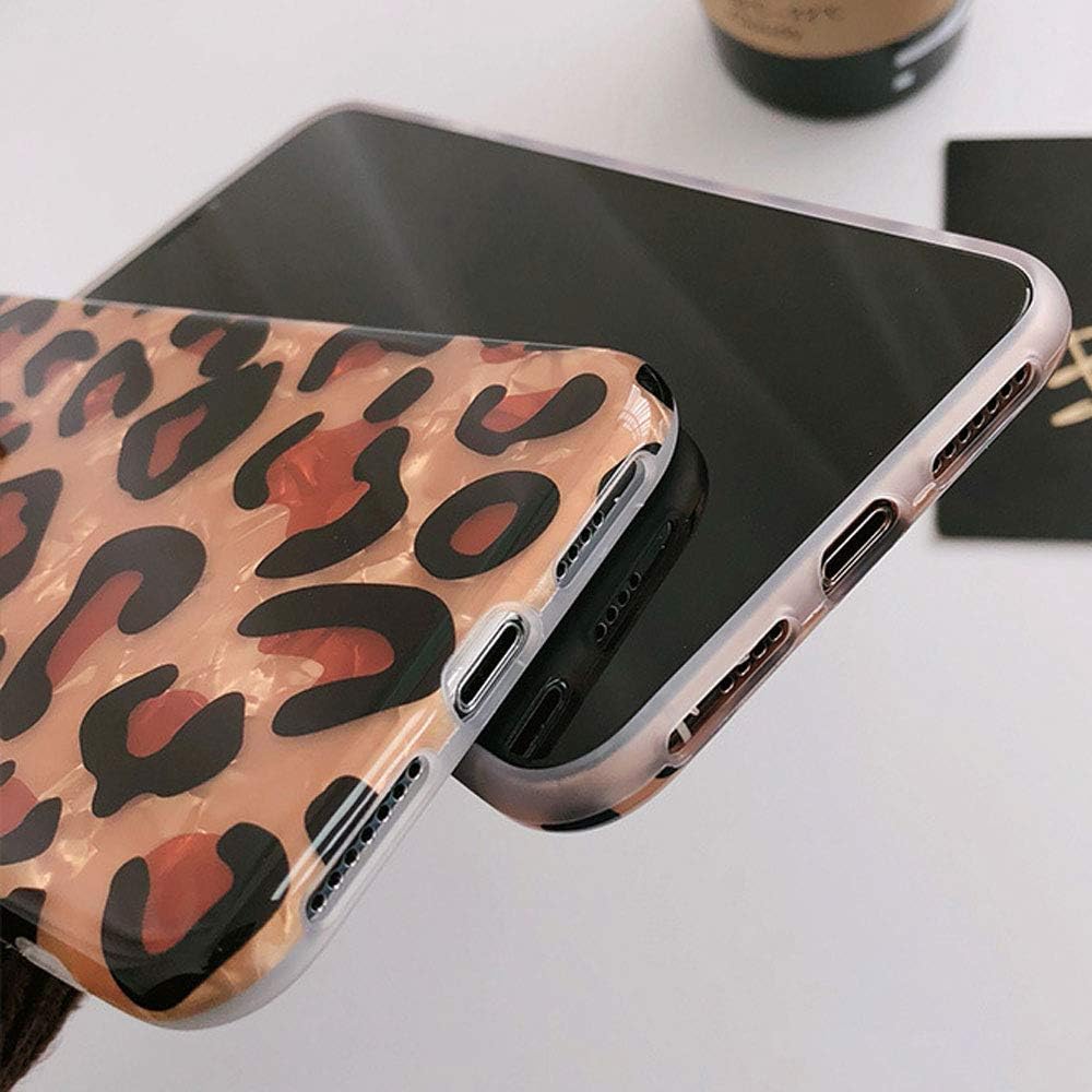 J.west Leopard iPhone 6s & iPhone 6 Case 4.7 inch, Luxury Sparkle Bling Translucent Cheetah Print Design Flexible Soft Silicone Slim Protective Phone Case Cover Girls Women for Apple iPhone 6/6S