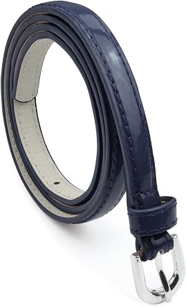 Belle Donne Thin Belts For Women with Silver Buckle for Dress n Jeans, Skinny Belt Womens Trendy Cinturones Para Mujer