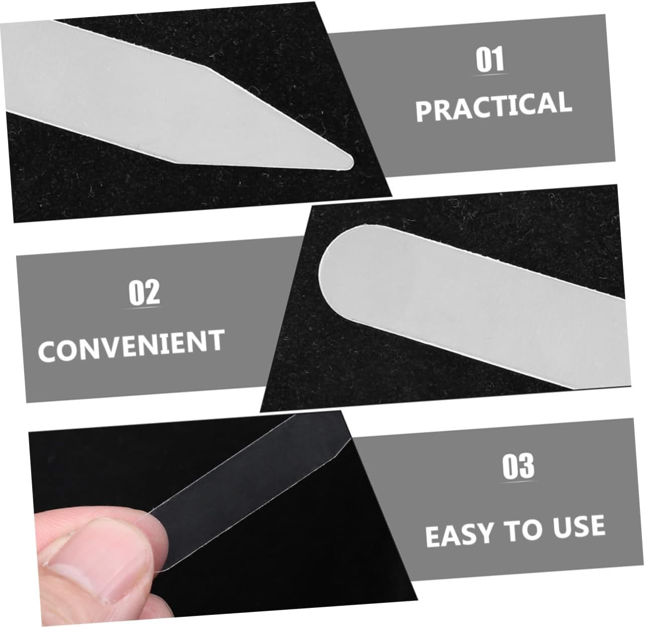 200pcs PET Collar Stays for Men's Shirts High-Temperature Resistant Collar Holders Essential Formal Wear Accessories