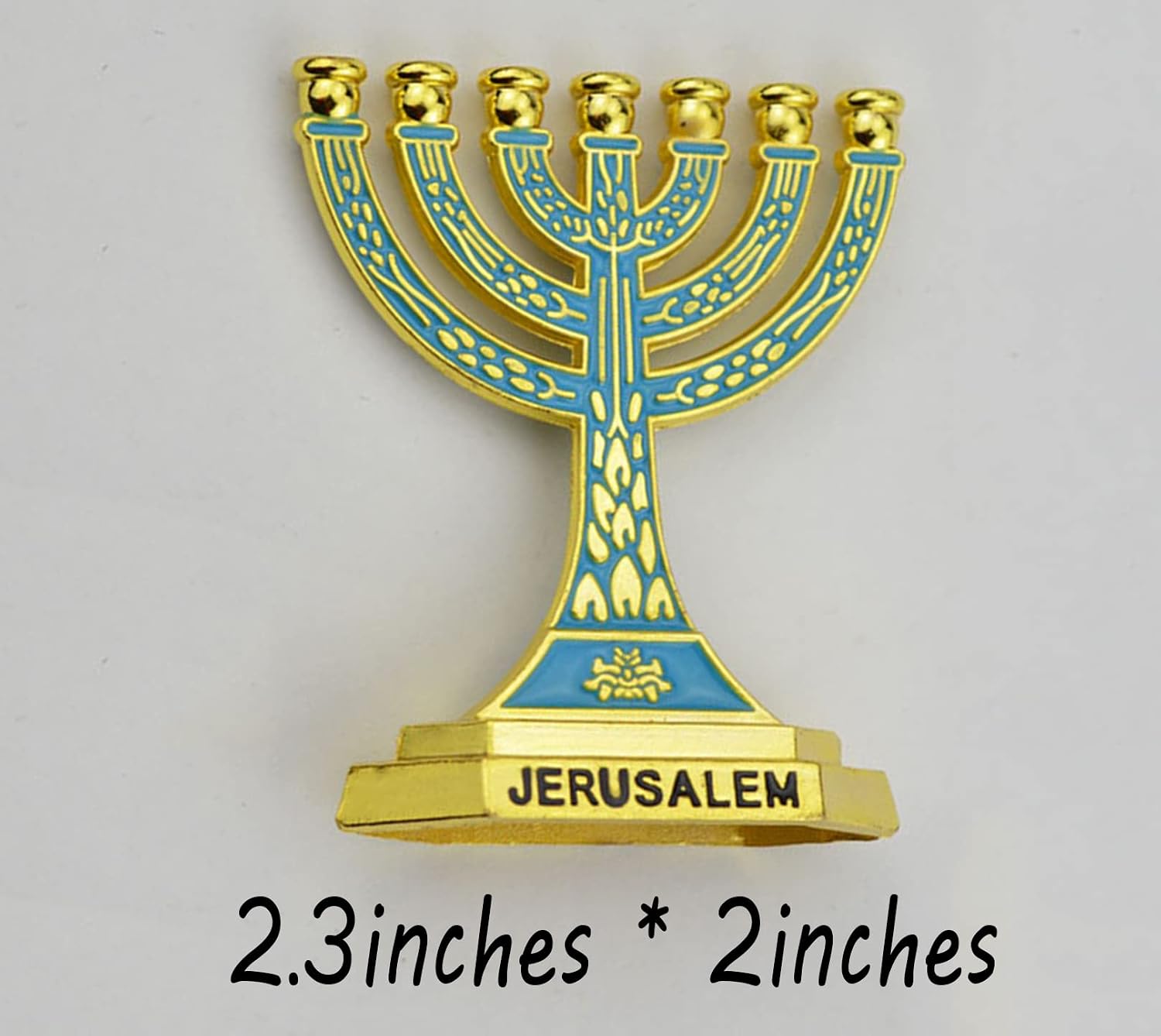 Judaica 7 Branch Israel Menorah Decor Jewish Symbol Menorah for Car Interior Decorations Israel Menorah Tabletop Decoration (2.3 * 2 inches)