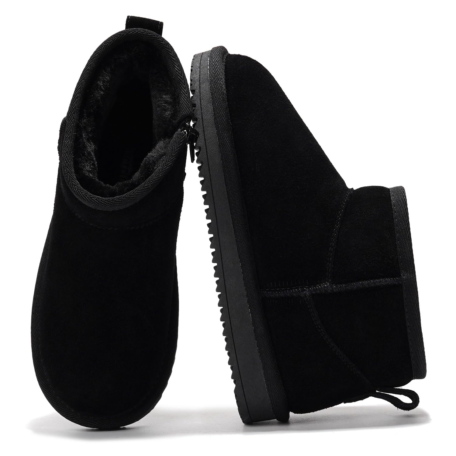 Project Cloud Genuine Leather Girls Boots – Lightweight & Cozy Fur Ankle Boots with Memory Foam – Non Slip Kids Boots for Girls, Perfect for Fall and Everyday Wear