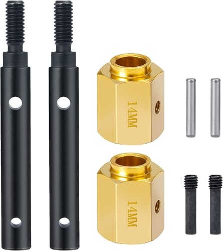 Miniatura 7 de MORLORDY Juego de adaptadores hexagonales de latón de extensión de 0.551in para vehículos a escala 110 RC Crawler Car TRX4