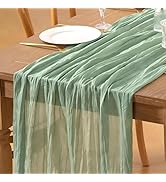Loopiske Sage Green Cheesecloth Table Runner 3pcs 10FT Boho Rustic Sheer Gauze Cheese Cloth Table...