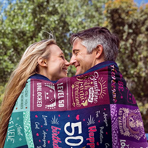 50Th Birthday Gifts For Women 50"X60" Blanket, 50Th Birthday Gift Ideas, 50 Birthday Gifts For Women, 50 Year Old Gifts For Women, 50Th Birthday Decorations Women, 50Th Bday Gifts Women Throw Blankets #TOP5