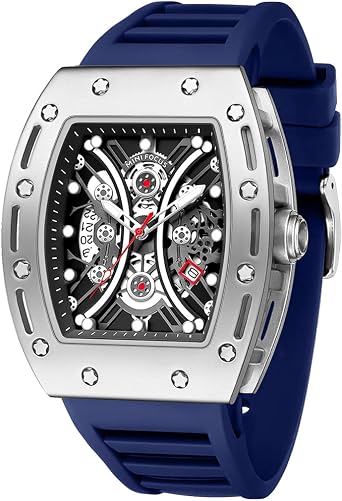 Watch for Men FILIEKEU Wristwatch Fashion Hollow Big Dial Luminous Waterproof Sport Analog Quartz Business Mens Watches Silicon Strap Dress Watch