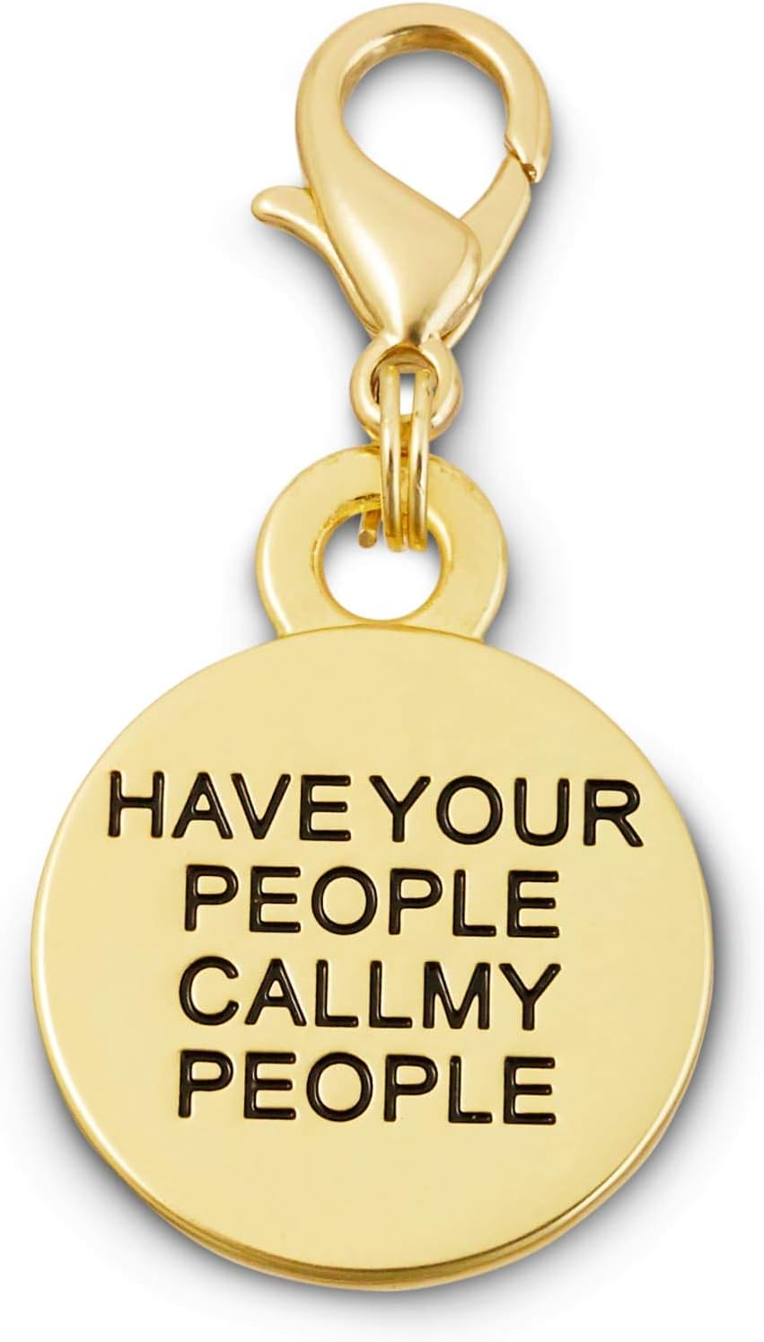 Bond & Co. Have Your People Call My People Dog Collar Charm, Large