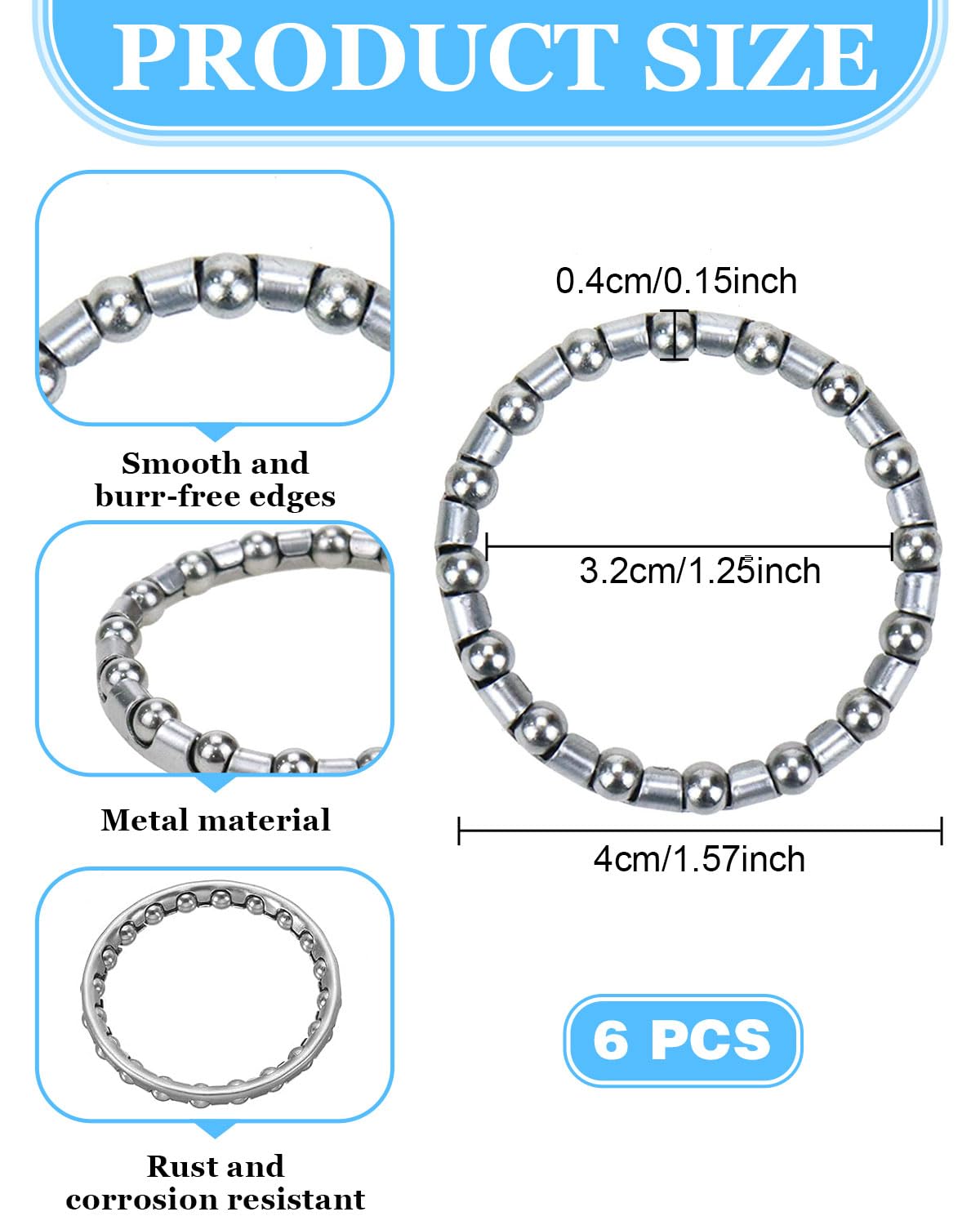 6Pcs Rodamientos de bolas para bicicleta para pedalier bicicleta – Jaula rodamientos de bolas OD 40 mm, para pedalier bicicleta, compatible con manivela de bicicleta