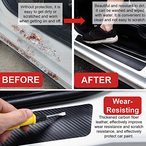 Igoolee 15 Pcs Car Scratch Protectors Universal Carbon Fiber Car Door Handle Cup Protector And Car Door Entry Guard Sill Protector For Avoiding Car Scratches (Black) #TOP4